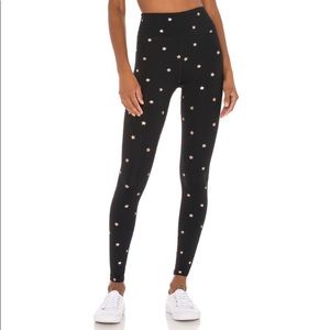 Spiritual Gangster black gold star leggings